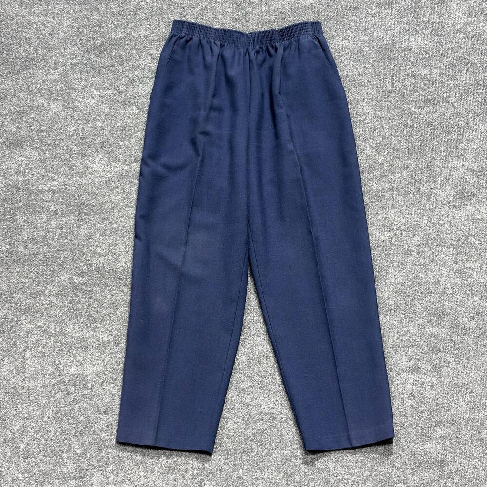 Diane Richard Pants Womens 16 Blue Twill Pull On Elastic Waist Dress USA